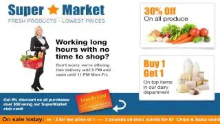 Didital signage template for retail