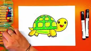 How to draw a TURTLE. How to draw a Turtle easily | Learning to draw