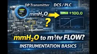DP Transmitter Range Conversion | mmH2O to m³/hr Flow Calculation (DCS/PLC)