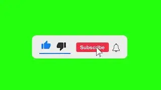 Youtube animated green screen subscribe button with bell icon & like sound, click