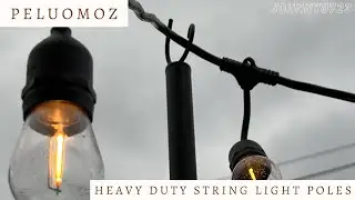 Heavy duty poles for string lights