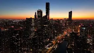 Therapeutic View of Chicago 4K Drone Video  [Music by] Piano Aram