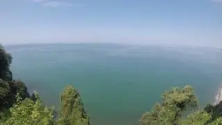Черное море, пейзаж из Батумского ботанического сада