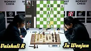 A roller coaster match between Ju Wenjun and Vaishali R || #norwaychess2024 #chess #chessgame