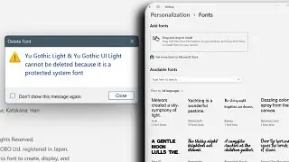 How to Uninstall or Delete System Protected Fonts In Windows 11