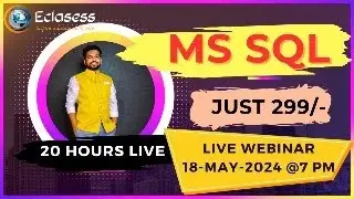 FREE LIVE MS SQL Server Tutorial || Webinar || Full Course
