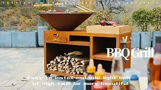 Multifunctional Camping Corten Steel bbq grill#outdoorliving #outdoorcooking #bbq #barbecue