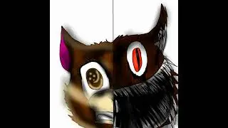 Рисую овчарку наполовину монстр.I draw a shepherd dog, one side is normal, the other is a monster