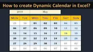 Creating Dynamic Calendar in Worksheet (No Macro) - Simple and Easy