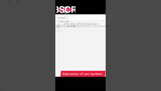 Subtraction of two numbers in java 