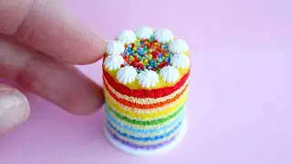 Miniature rainbow cake🌈Polymer clay