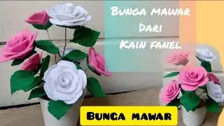 cara membuat bunga mawar dari kain flanel || cara simpel #bungaflanel #tutorialflanel #idekreatif