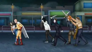 Saitama Saves Girl  and Fight Jason , Chainsaw, Michael, Jeff killer ll Animation