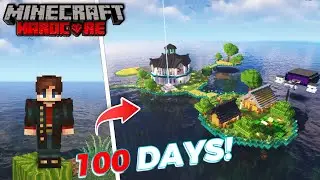 I survived 100 days on a survival Island in Minecraft Hardcore First Time!