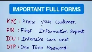 General knowledge Important Full forms | List of Full forms