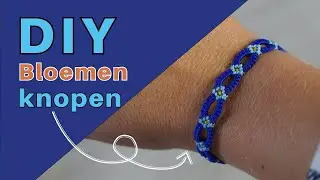 Flower Bracelet with Macrame Thread Knots