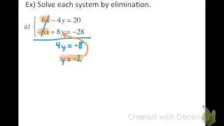 Solve Systems by Elimination