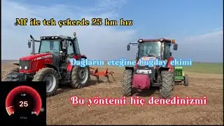 Dağların eteğine buğday ekimi 