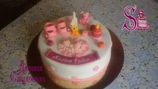 Торт на годик для девочки.