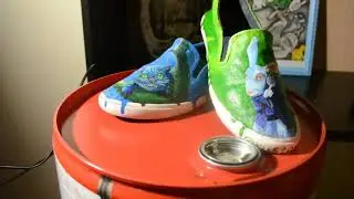 Роспись джинсовых кед Алиса в стране чудес | Painted denim sneakers Alice in Wonderland