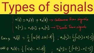 What are the types of signals || Signal Classification || Signals and Systems || signal types