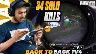 34 KILLS 😱 SOLO VS SQUAD  my new record BGMI 🔥