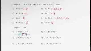 2.6 Operations on Sets and Compound Inequalities