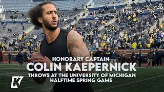Colin Kaepernick Throws at the University of Michigan Halftime Spring Game