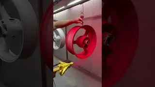 Spitting the fire on these bike wheels with the dragon head #powdercoating #powdercoat #powdercoated