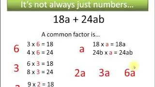 finding common factors from terms