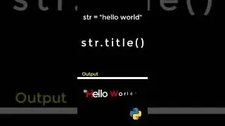 How Python title works