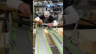 Using a router and two guide rails to remove material 