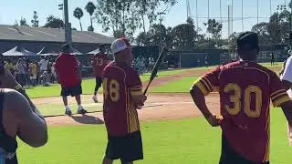 See Matt Barnes and @jamiefoxx hit at the #Watson & #Pump celebrity softball game at