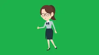 Girl Cartoon Character Explaining | Girl Talking Green Screen