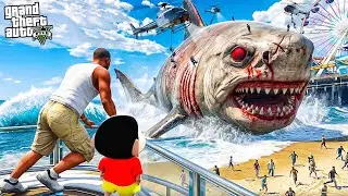 Franklin & Shinchan Found the Biggest Megalodon Save Los Santos in GTA 5