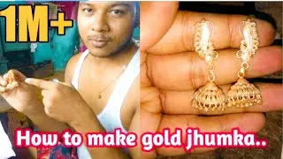 How to make a gold jhumka || making a gold jhumka handmade || Gold jhumka making || Goldtips