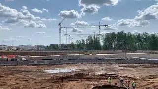 Строительство метродепо Столбово, рядом с ЖК Москвичка