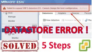 Failed to create VMFS datastore in VM Esxi : cannot change the host configuration