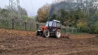 Zetor 6245 - Oranje pregnojene njive UZBRDO! Pun gas i oblak dima | Vogel & Noot HF L800