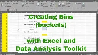 Excel - Create Bins - Using Data Analysis Toolkit