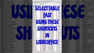 Select tables fast with these shortcuts 