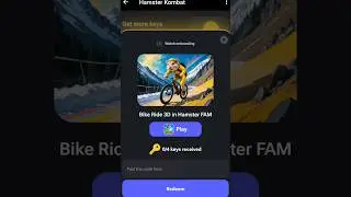 Hamster kombat new game 4 key || Hamster bike ride 3D code redeem
