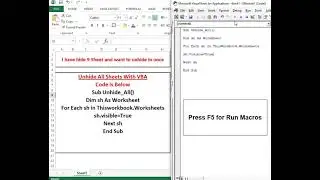 Unhide all sheets with VBA