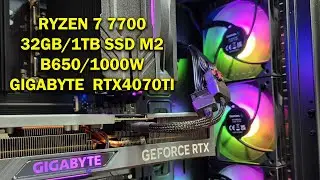 Ігровий ПК з процесором Ryzen 7 7700/B650/32Gb DDR 5/1000W/RTX4070ti