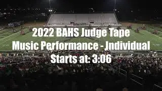 2022 Broken Arrow High School | Individual Music Performance Judge Tape
