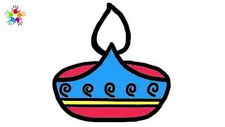 very very easy Diwali Drawing, coloring ,painting for kids.