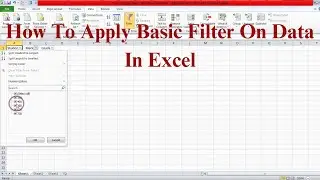 How To Apply Basic Filter On Data In Excel