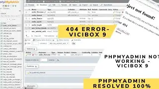 How to install and configure phpMyAdmin on Vicibox9| 404 error | phpadmin installation