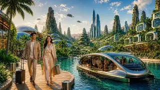 A Peaceful Sci Fi Oasis | 1 Hour Relaxing Futuristic Ambient Soundscape