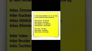 LEARN GERMAN | How to form Plural of Nouns #learngerman #germanlessons #deutschlernen #fyp